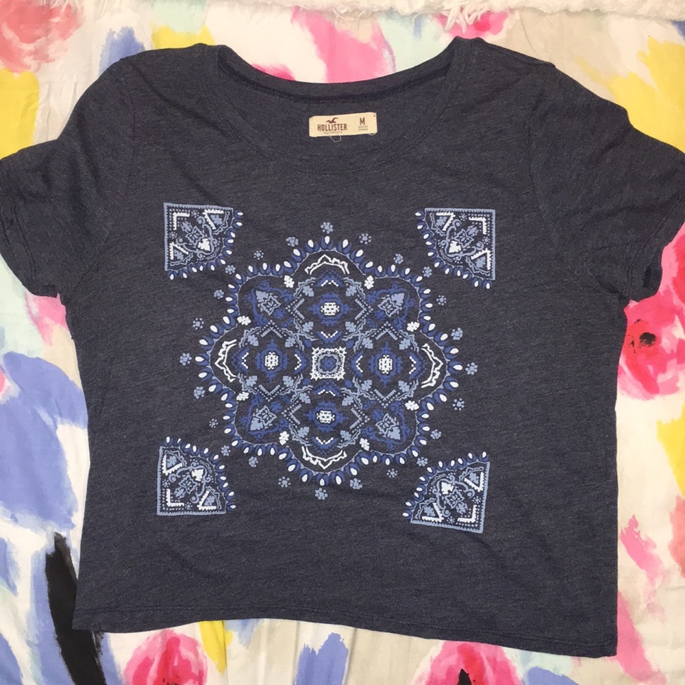 Hollister Navy Blue Crop Top
